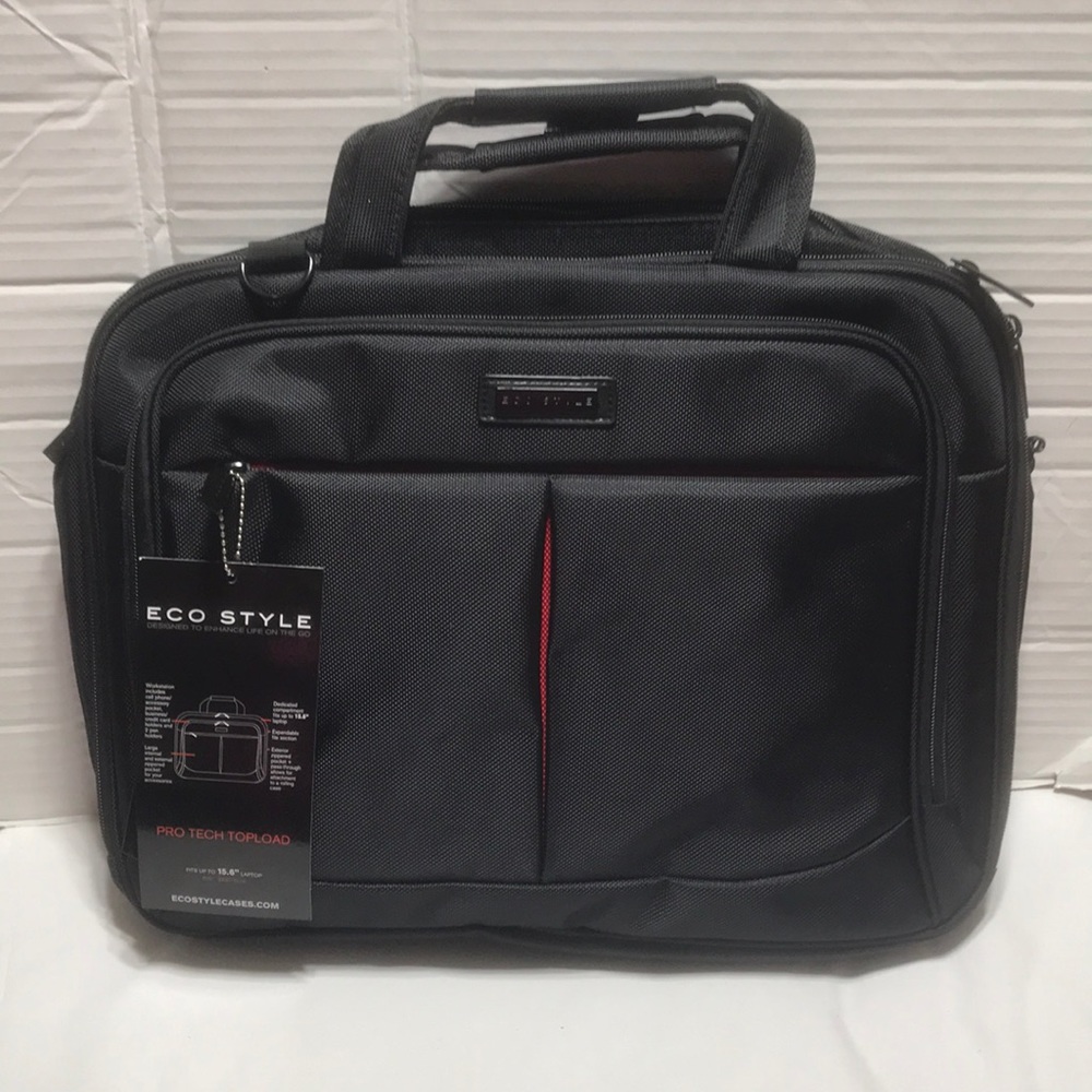 Eco Style Pro Tech Topload computer bag with multi compartments and sleeve. NWT